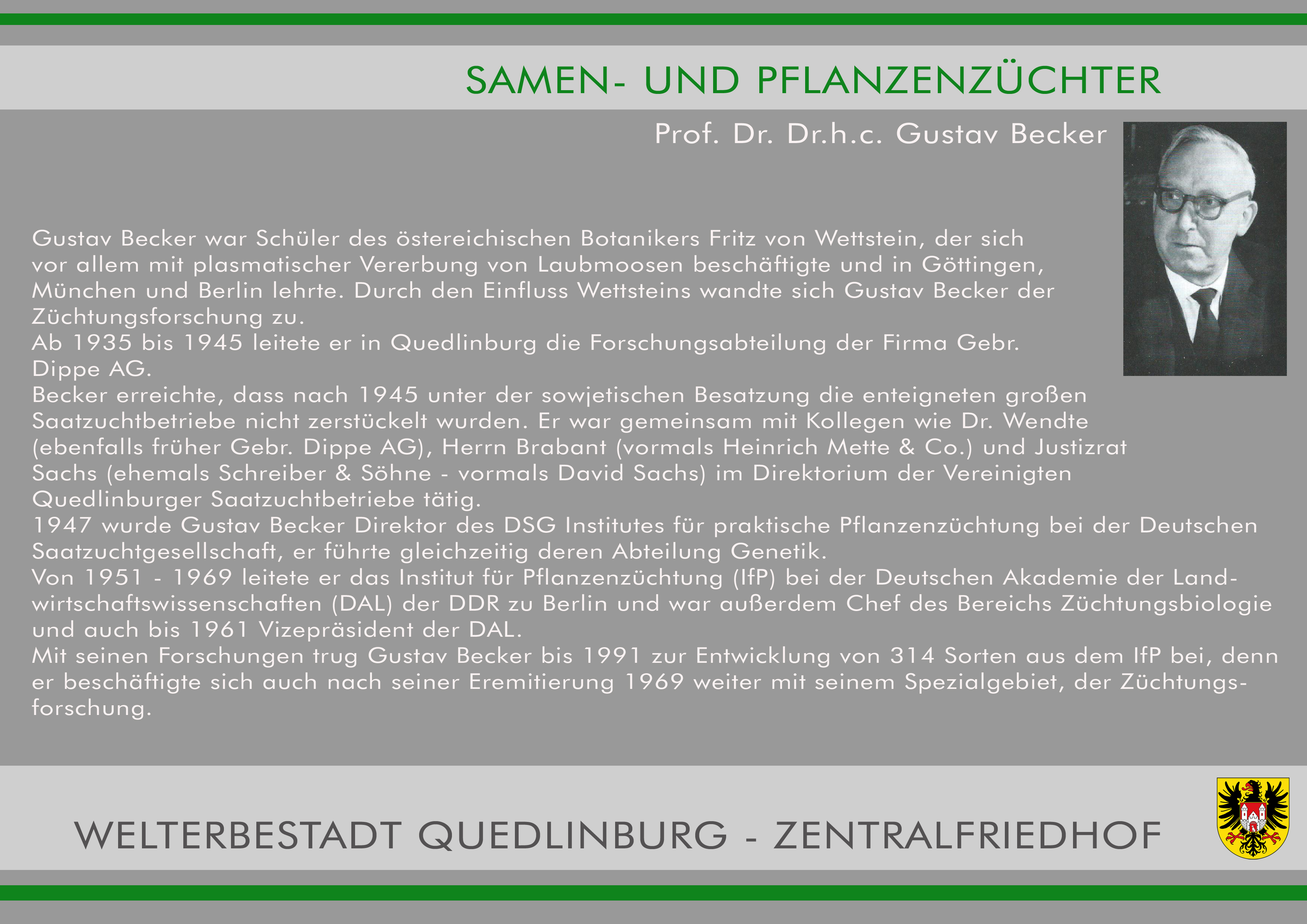 Zentralfriedhof 20  Prof. Dr. Dr. h.c. Gustav Becker